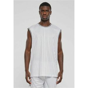 Urban Classics Striped Mesh Tanktop white/black kép