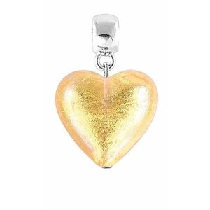 Lampglas Lampglas Gyengéd Golden Heart medál 24 karátos arannyal és Lampglas gyöngyökkel S24 kép