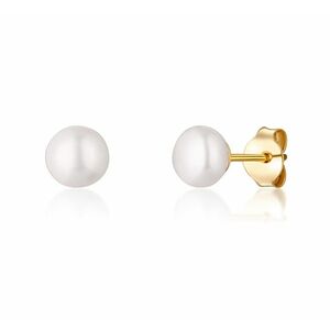 JwL Luxury Pearls JwL Luxury Pearls Sárga aranyozott fülbevaló valódi folyami gyöngyökkel JL0767 kép