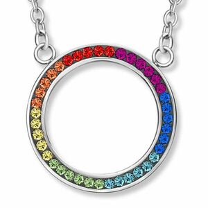 CRYSTalp CRYSTalp Színes acél nyaklánc kristályokkal Rainbow Chakra 30394.MLT.E kép