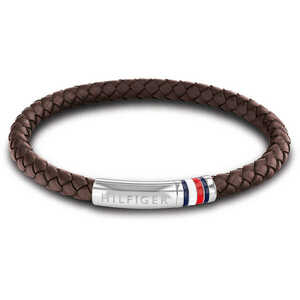 Tommy Hilfiger Tommy Hilfiger Barna bőr karkötő acél csattal 2790402 kép