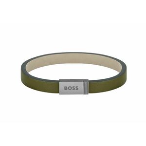 Hugo Boss Hugo Boss Modern khaki bőr karkötő Jace 1580338 17, 5 cm kép