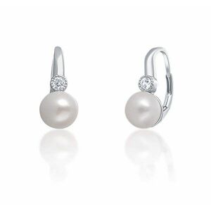 JwL Luxury Pearls JwL Luxury Pearls Gyönyörű ezüst fülbevalók valódi fehér gyöngyből JL0673 kép