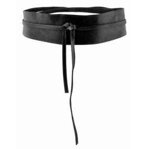 Pieces Pieces Női bőr szíj PCVIBS LEATHER TIE WAIST BELT NOOS Black 80 cm kép