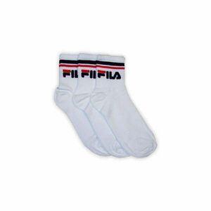 Fila unisex pamut zokni - rövid állású zokni - bordázott szár - 3 pár - fehér - 43-46 kép