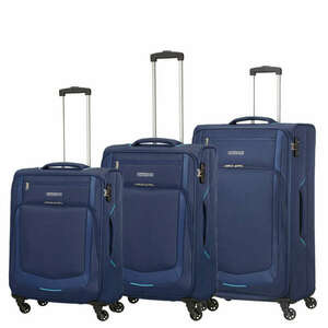 American Tourister Summer Session 3 részes puhafedeles Bőrönd szett - sötétkék kép