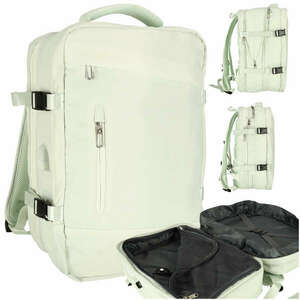Vizálló Utazó Laptop hátizsák, kézipoggyász, bővíthető 26-36 Liter - Zöld kép