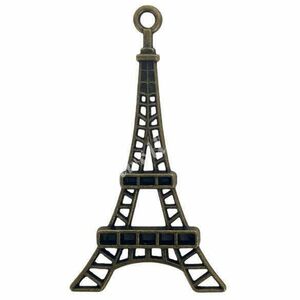 Fémmedál, Eiffel-torony, antikréz, 2, 5x4, 5 cm kép