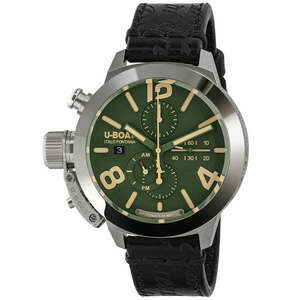 U-Boat 9581 Classico 45 mm Tungsteno CAS Green Mens Watch 10ATM kép