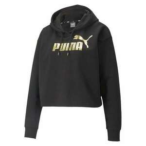 Puma Ess+ Metallic logó vágott kapucnis pulóver Tr 84830501 női Fekete XS kép