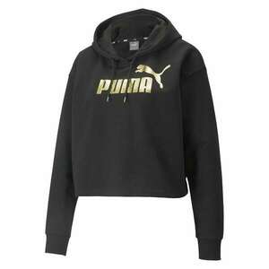 Puma Ess+ Metál logó vágott kapucnis pulóver Tr 84830501 női Fekete XXS kép