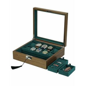 Rothenschild watch box &amp; jewelry box RS-2443-W for 10 watches + 2 compartments kép