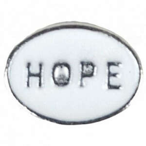 Mini charm, hope, fehér, 9 mm kép