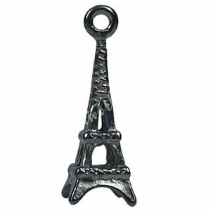 Fémmedál, Eiffel-torony, antikezüst, 0, 9x2, 4 cm kép