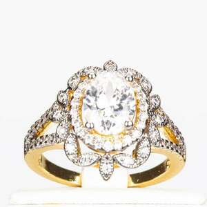 Arany Bevonatú Gyűrű Fehér Emporia® Kristállyal ( Gyűrű ), ZHF0065/54 kép