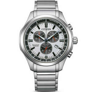 Citizen AT2530-85A Eco-Drive Titanium Chronograph Mens Watch 43mm kép