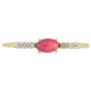 Arany Gyűrű Thai Rubinnal és Természetes Cirkónnal, PCY10508/59 kép