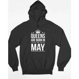 Queens are born in may kapucnis pulóver - egyedi mintás, 4 színben, 5 méretben kép