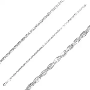 925 ezüst karkötő - két összefonódó lánc, csillogó felület kép