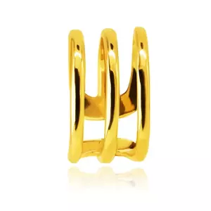 Hamis fülpiercing 585 aranyból – három fényes karikából álló gyűrű kép