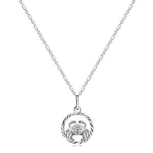925 ezüst nyaklánc – lánc és RÁK csillagjegy kép
