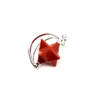 Merkaba medál fémmel Jáspis vörös 2x3cm kép