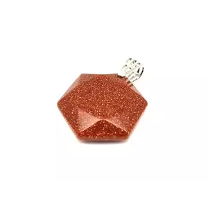 Hexagon medál Goldstone vörös 3cm kép