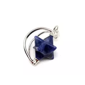 Merkaba medál fémmel Szodalit 2x3cm kép