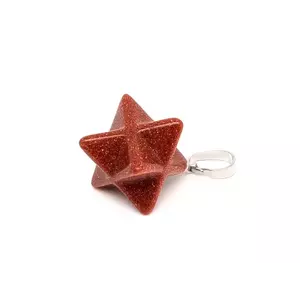 Merkaba medál goldstone vörös 2x2cm kép