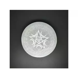 Szelenit korong kelta pentagram 10cm kép