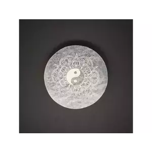 Szelenit korong yin yang mandala 8cm kép