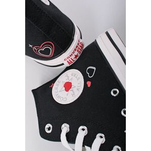 Fekete hosszú szárú vászon tornacipő Chuck Taylor All Star Y2K Heart kép