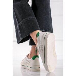 Fehér-zöld alacsony szárú tornacipő 8-23764 kép