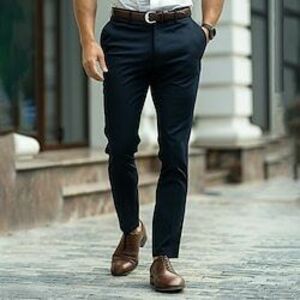 férfi ruha nadrág nadrág öltöny nadrág elülső zseb egyenes láb sima kényelem üzleti napi ünnep divat elegáns és modern fekete fehér Lightinthebox kép