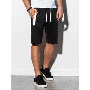 Ombre Clothing Stílusos fekete bermuda W239 kép