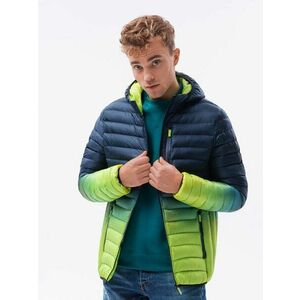 Ombre Clothing Modern sötét kék zöld stílusos steppelt dzseki C319 kép