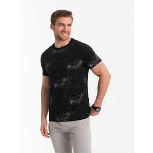 Ombre Clothing Fekete póló szétszórt betűkkel V8 TSFP-0179 kép