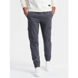 Ombre Clothing Trendi grafit szürke jogger nadrág V3 PAJO-0123 kép