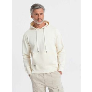 Ombre Clothing Időtlen krém színű kapucnis felső V11 SSBN-0177 kép