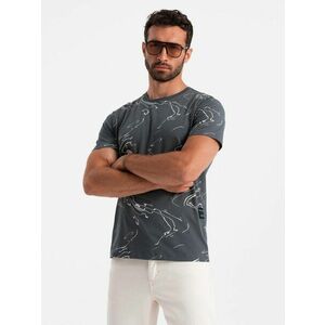 Ombre Clothing Modern grafit szürke póló V3 TSFP-0184 kép