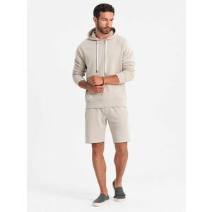 Ombre Clothing Hamu színű rövid melegítő együttes (pulcsi+bermuda) V1-Z75 kép