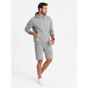 Ombre Clothing Szürke rövid melegítő együttes (pulcsi+bermuda) V8-Z75 kép