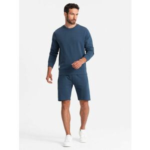 Ombre Clothing Sötét kék rövid melegítő együttes ( belebújós pulcsi+bermuda) V4-Z77 kép