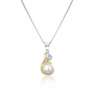 JwL Luxury Pearls JwL Luxury Pearls Ezüst bicolor nyaklánc valódi gyönggyel és cirkónium kövekkel JL0786 (lánc, medál) kép