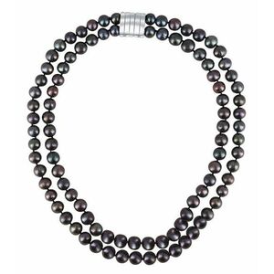 JwL Luxury Pearls JwL Luxury Pearls Dupla nyaklánc valódi fekete gyöngyből JL0657 kép