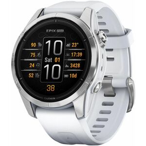 Garmin Garmin epix™ Pro (Gen 2) – Standard Edition | 42 mm + térkép Topo Czech PRO Silver / Whitestone Band 010-02802-01 kép