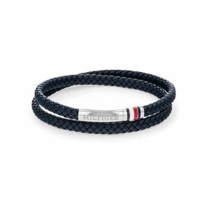 Tommy Hilfiger Tommy Hilfiger Sötétkék bőr karkötő acél csattal 2790549 kép