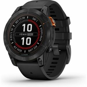 Garmin Garmin Garmin fenix 7 PRO Solar + térkép Topo Czech PRO - Gray / Black Silicone Band (010-02777-01) kép