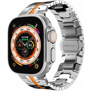 4wrist 4wrist Acél óraszíj Iron Man Apple Watch-hoz 42/44/45/49 mm - Silver/Orange kép