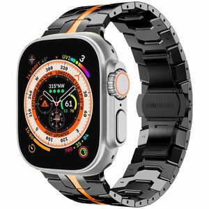 4wrist 4wrist Acél óraszíj Iron Man Apple Watch-hoz 42/44/45/49 mm - Black/Orange kép